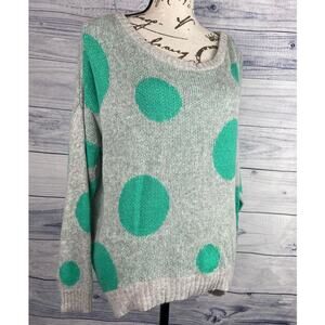 Gold & Silver Polka Dot Sweater Women One Size Fits Most Angora Long Sleeve Soft